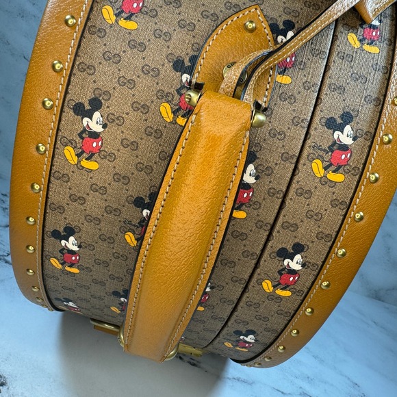 Gucci Disney Hat Box Mickey Mouse GG monogram travel trunk bag Luggage Rare - Picture 9 of 16